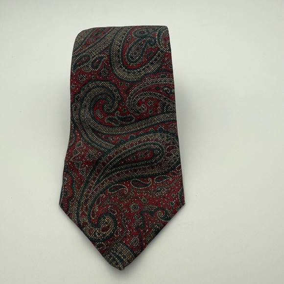 Christian Dior Other - Vintage Christian Dior Silk Necktie – Red Paisley, Paris New York, Made in USA